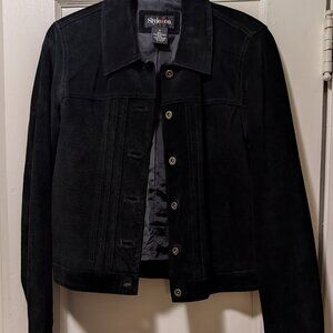 Style & Co. Black Suede Leather Jacket - Small
